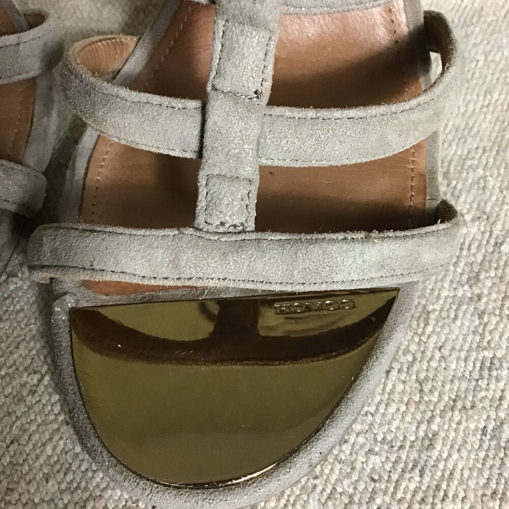 Coach Women’s Stone Beige Suede Strappy Sandals Sz. 8.5 - Picture 5 of 10